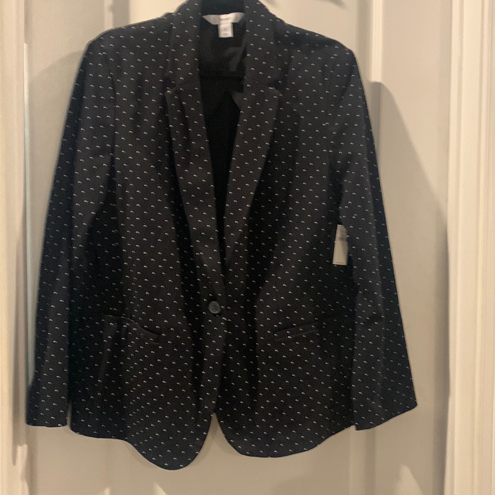 Old Navy Black White Polka dot Blazer